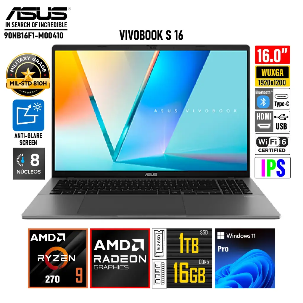 [MHT000022] ASUS M3607HA (Ryzen 9 AI) para la Ejecutiva 👑